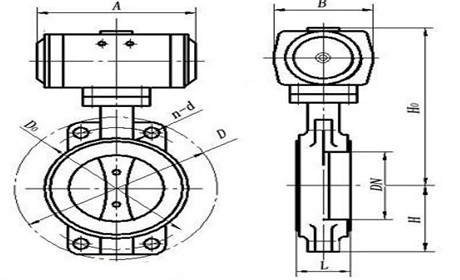 氣(qì)動高真空蝶閥結構圖